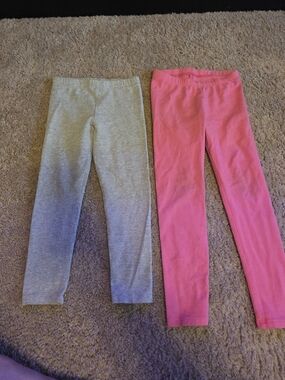 Kids Cotton Leggings Duo - Gray and Pink